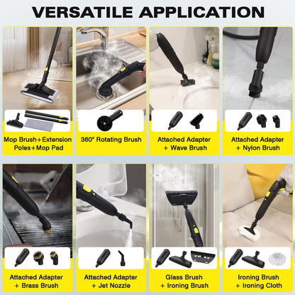 TVD Heavy Duty Steam Cleaner For Home, Steamer For Cleaning with 26 Accessories, Steam Mop With 5M Extra-Long Power Cord For Hardwood Floor,Canister,Grout,Tiles,Upholstery