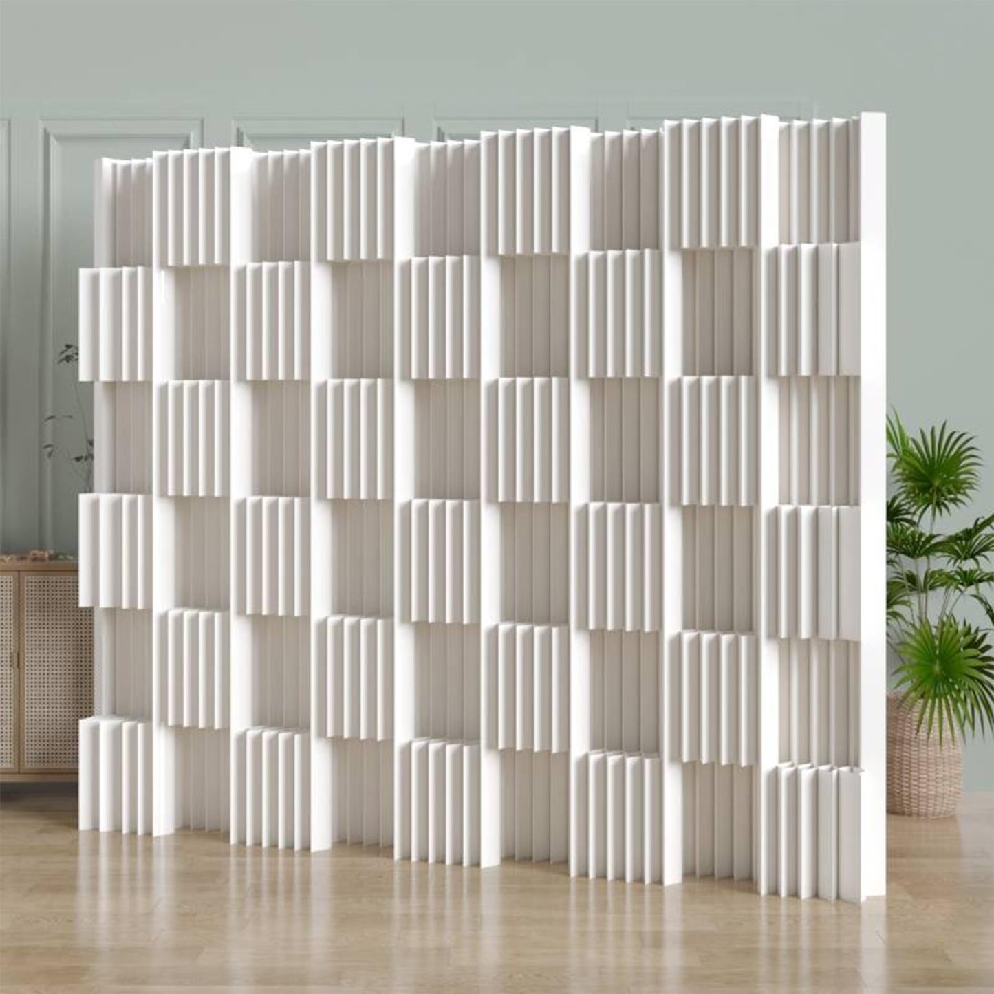 Folding Paper Room Divider, Portable Retractable Partition for Office, Room, Store Use, Lightweight and Easy to Setup, Ideal for Creating Space with Privacy