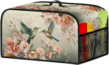 Floral Hummingbird Slow Cooker Dust Cover, Novelty Air Fryer Cover Compatible with Most Kitchen Appliances, Washable