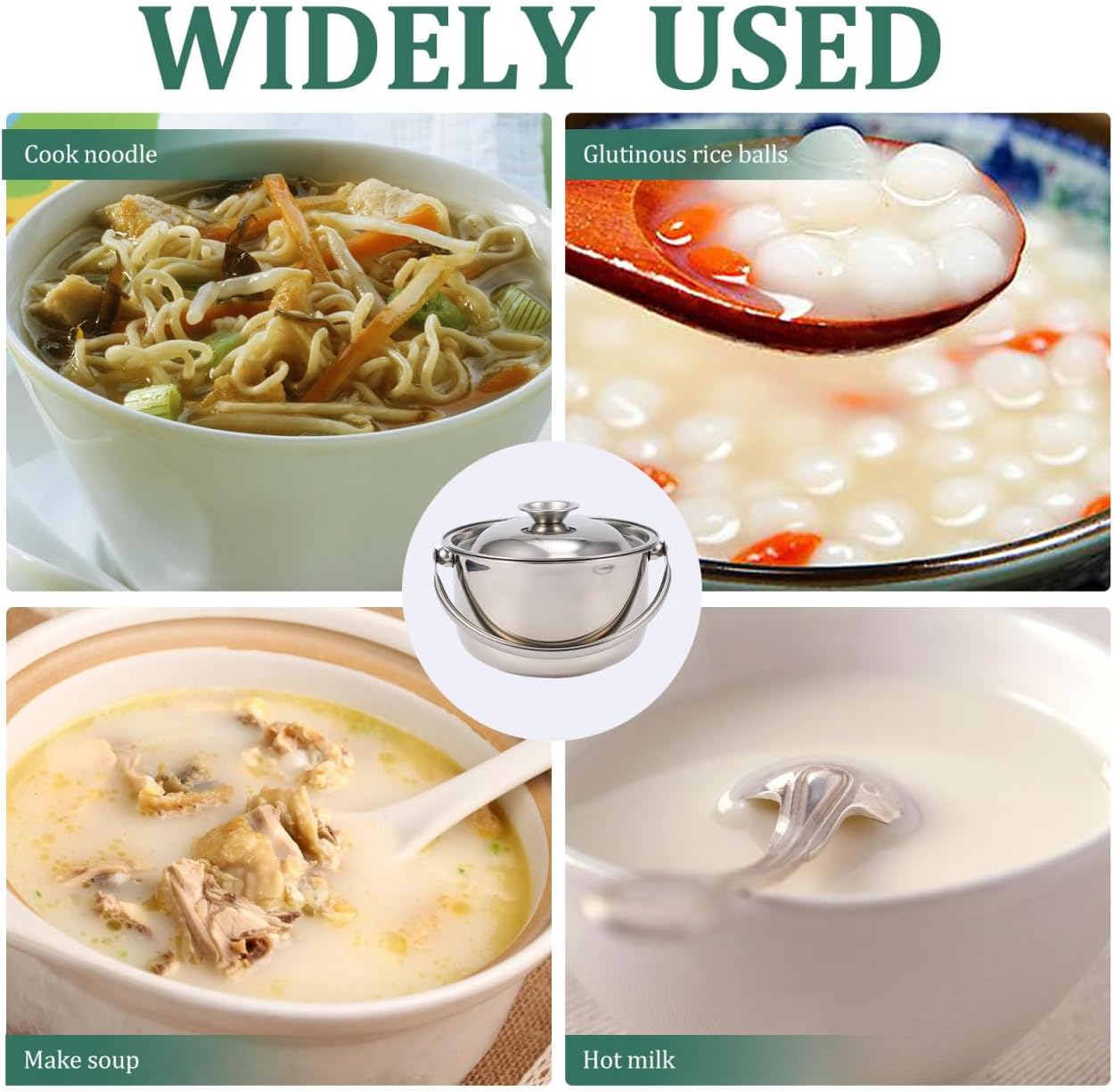 Stainless Steel Cooking Bowl Pasta Pan with Lids, Italian Pasta Cooking Pot, Egg Mixing Bowls, Sauce Pot with Lid,