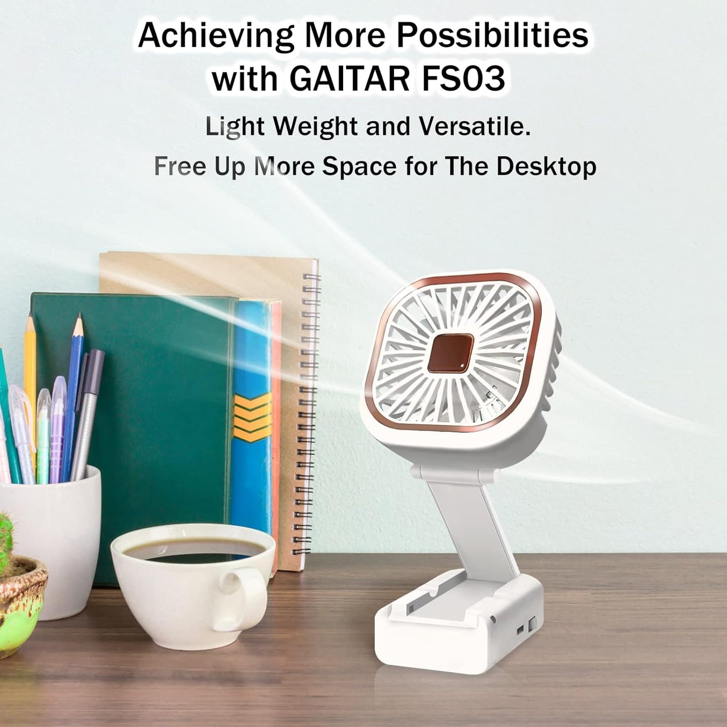 Handheld Mini Fan, 3 IN 1 Small Portable USB Rechargeable Folding Fan with Strong Airflow, Multi-Functional (4 Colors)