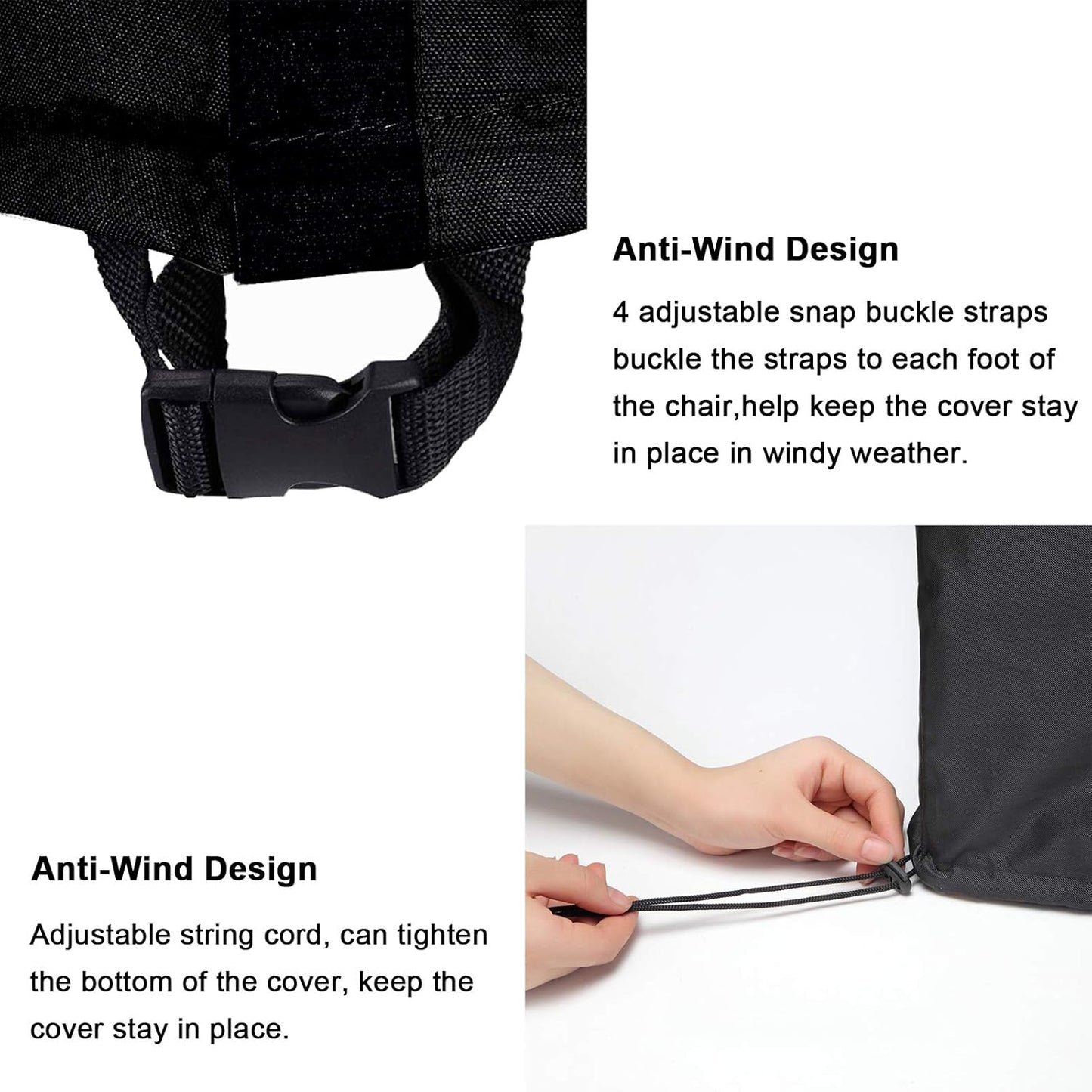 (2 Pack 25.5"L 25.5"W 47"H, WOMACO Stackable Patio Chair Cover Waterproof Outdoor Stacking High Back Chair Cover Water