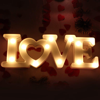 Love Sign with Lights - Valentines Day Decoration - Love Marquee Letters - Romantic Lighted Table Top Decor for Wedding & Home - White - CHEERIN