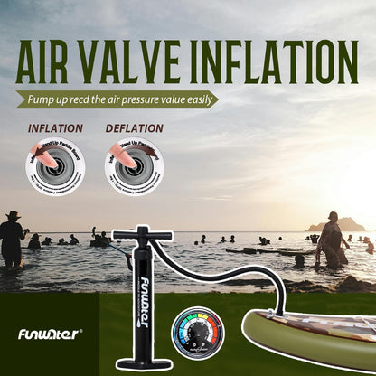FunWater SUP Inflatable Stand Up Paddle Board Ultra-Light Inflatable Paddleboard with SUP Accessories,Fins,Adjustable Paddle, Pump,Backpack, Leash, Waterproof Phone Bag(Brown)