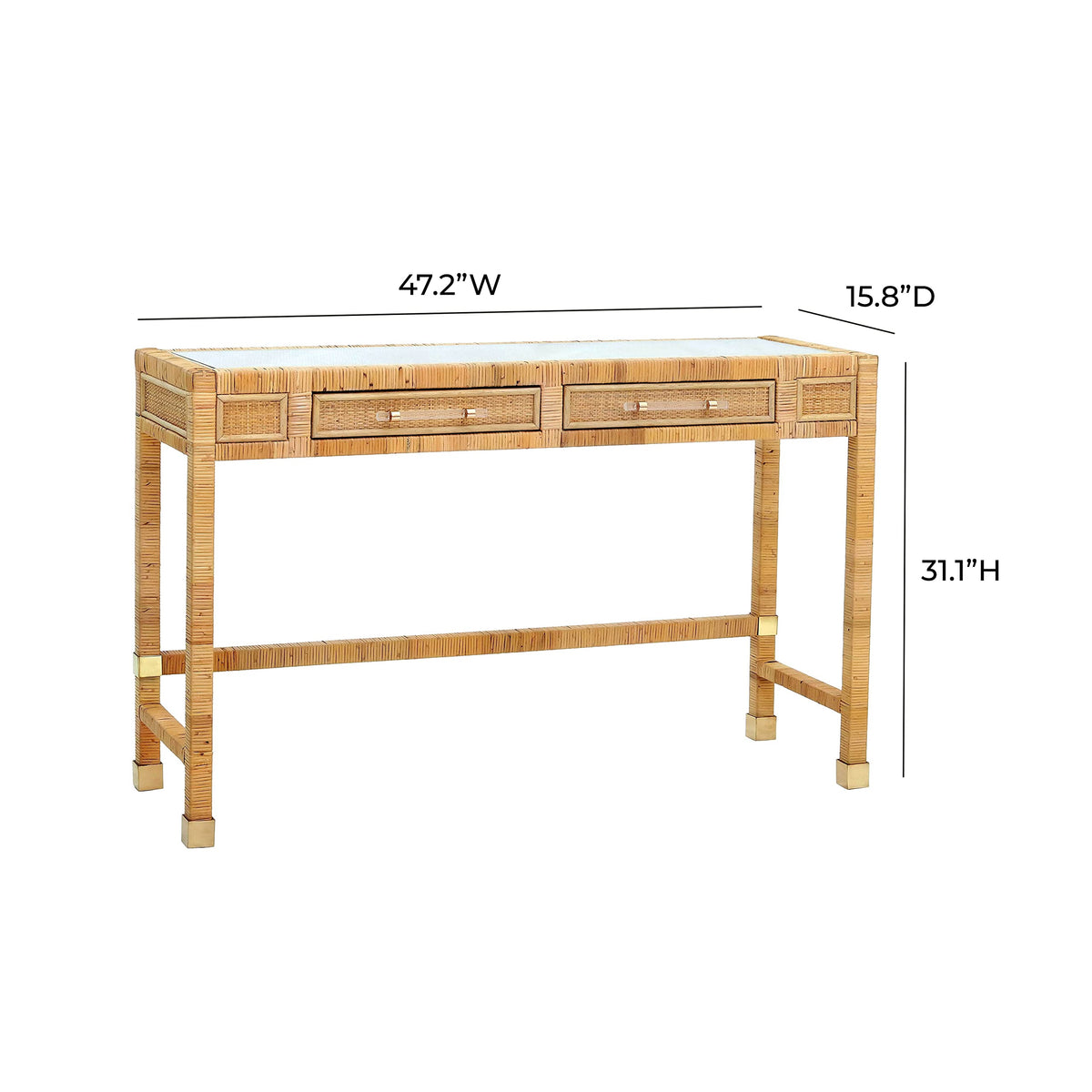 Tov Furniture Amara Natural Rattan Desk