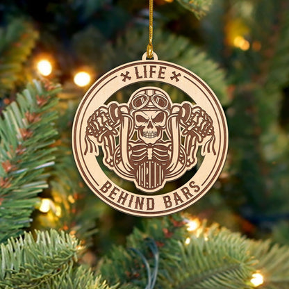 Skeleton Motorcycle Rider Ornament, Motocross Dirt Bike Ornament 2026, Wooden Skeleton Racing Ornaments for Christmas Tree, for Motorbike Motorcycle Riders, Bikers, Racers, Life Behind Bars