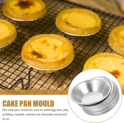 VICASKY 10pcs Mini Tart Tin, Chinese Egg Tart Portuguese Egg Tart Mini Dessert Molds, Non-Stick Egg Tart Pan