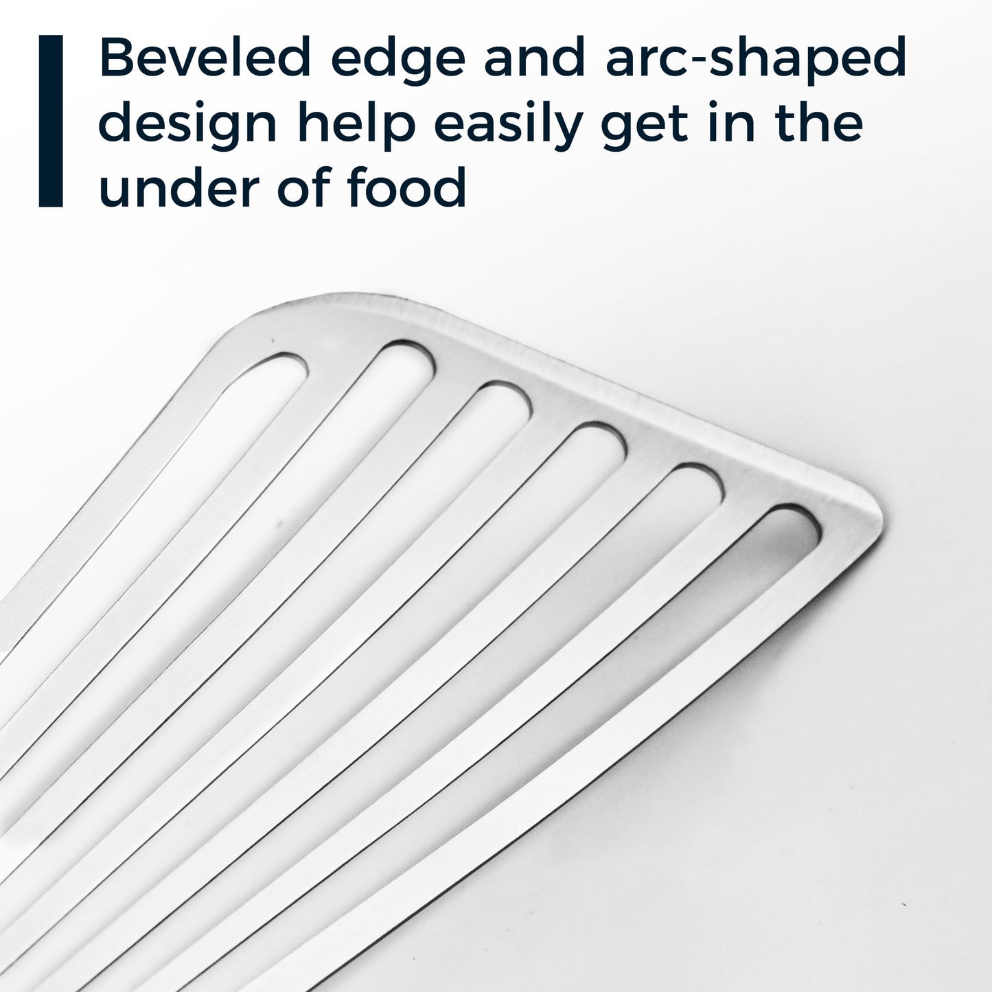MUJINON Fish Spatula 18/8 Stainless Steel, Thin Long Flexible 12.5-in Metal Spatula Fish Turner Brushed Kitchen Utensil for Outdoor Grilling Daily Barbeque, Dishwasher Safe