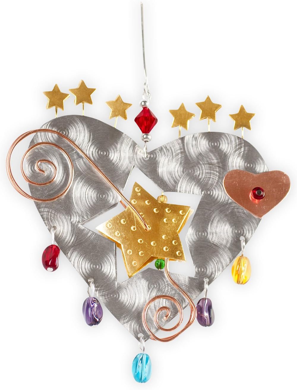 Heart Ornament - Ethically Made, Multicolored, Heart-Shaped Valentine's Day
