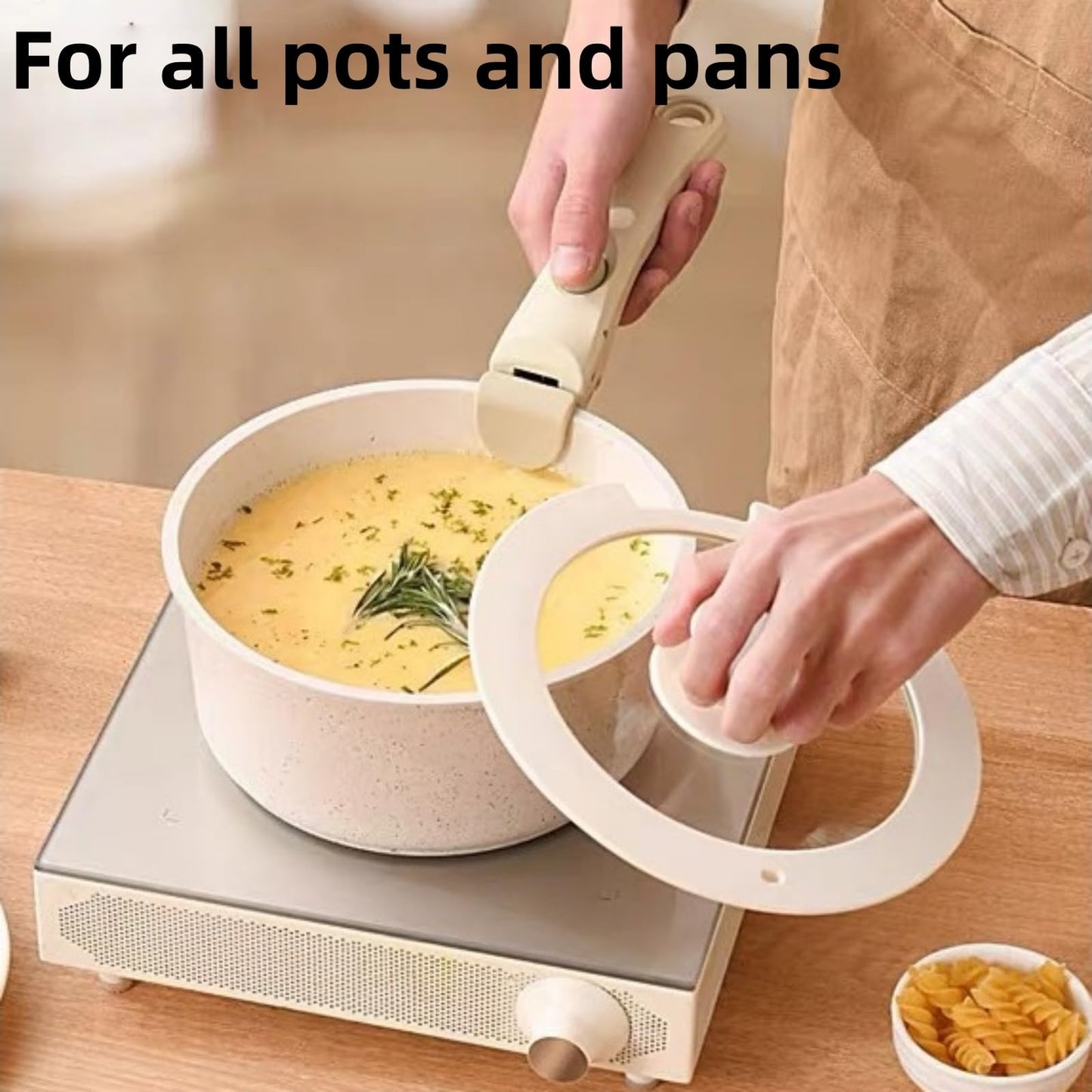 Beauty Vega 2Pcs Removable Pot Handle, Detachable Pan Handle Heat Resistant Replacement Pan Gripper for Pots and Pans, Fits Kitchen All Cookware (Black)