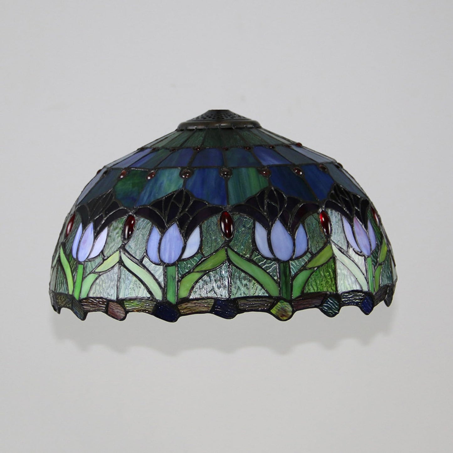 16-Inch Tulip Lampshade Replacement, Tiffany Style Floral Stained Glass Lamp Shade Only for Table Lamps Pendant Lamps Floor Lights