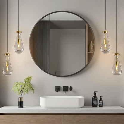Raindrop Pendant Lights Kitchen Island: 2-Lights Crystal Teardrop Gold Pendant Light Fixture over Dining Table - Modern Glass Gold Rain Drop Ceiling Chandelier Bedroom Bathroom Breakfast Bar Lighting