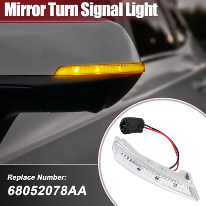 ACROPIX Car LED Front Right Side Mirror Turn Signal Light, Fit for Chrysler Town Country - Pack of 1 Silver Tone