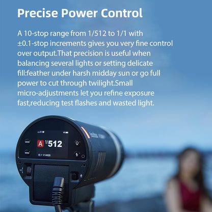 Godox AD300Pro AD300 Pro II AD300ProII 300Ws Outdoor Flash,One-tap Sync Links with X3/X3Pro Strobe Light Monolight, 12W Bi-Color Modeling Lamp(Godox AD300Pro Update)