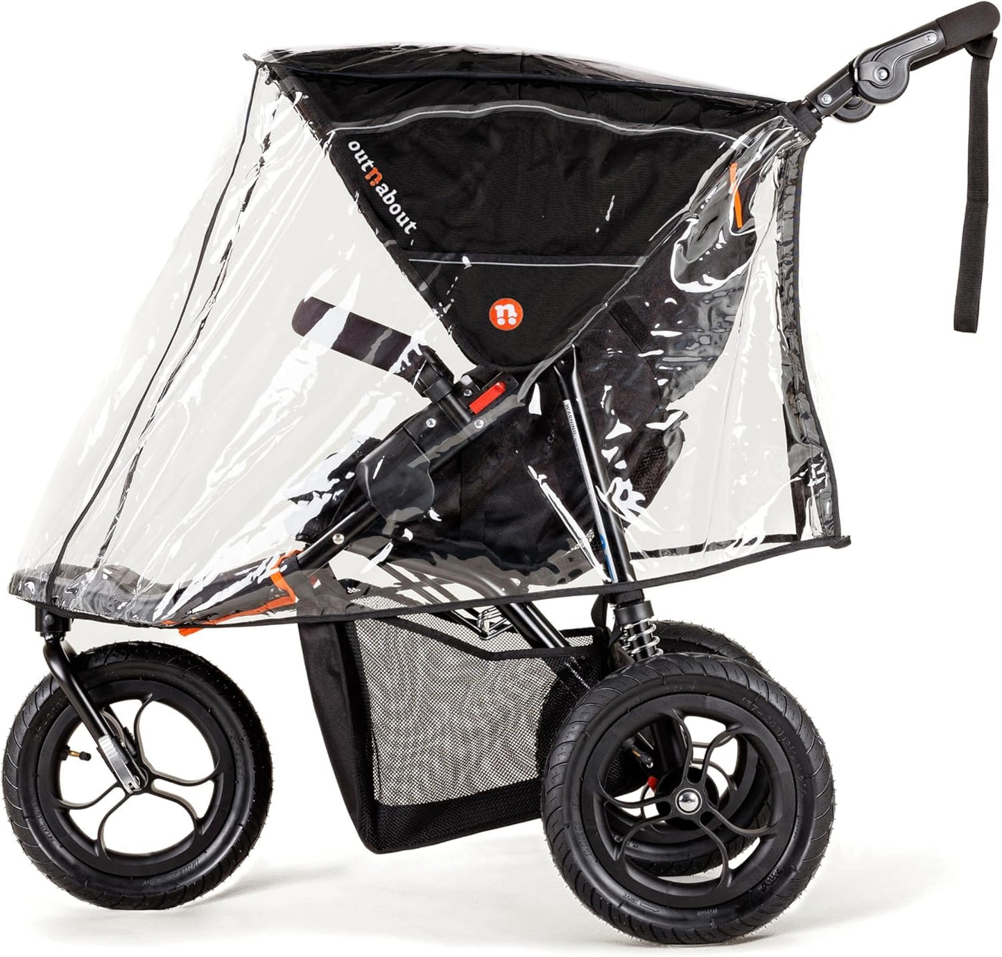 Out’n’About Nipper V5 Stroller & Rain Cover | Lightweight All-Terrain 3-Wheel Stroller, 12” Air-Filled Tyres, Swivel-Lock Front Wheel, One-Piece Fold, Newborn to Toddler 4 Years | Summit Black