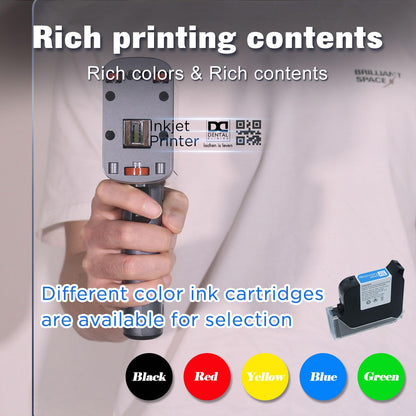 ZHONGMIN Handheld Inkjet Printer with 42ml Quick-Drying Ink Cartridge for Text/Date/Barcode/Logo, Metal Body, 4.3" Touch Screen, Print Height 0.08"-0.5", Portable Industrial Coding Machine ZM-C120L