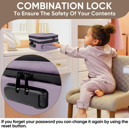 BALEINE Large Storage Bag with Combination Lock, Water-resistant Travel Organization Case (Lilac)