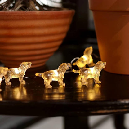 20LEDs 8ft Cute Decorative Lights Fairy String Lights Labrador Gifts for Women Novelty Puppy Lights USB Plug