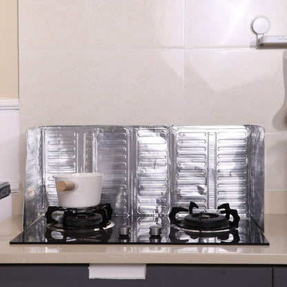 2 Pieces Splatter Guards for Frying Stove Splatter Guard Anti Oil Barrier Nonstick Aluminum Oil Shield Guard for Kitchen Cooking Guard