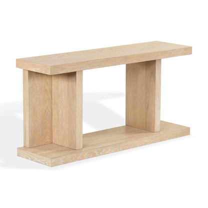 SAFAVIEH Couture Collection – Claramay Natural Cerused Oak Console Table, Modern Wood Entryway & Living Room Accent (SFV2223A)