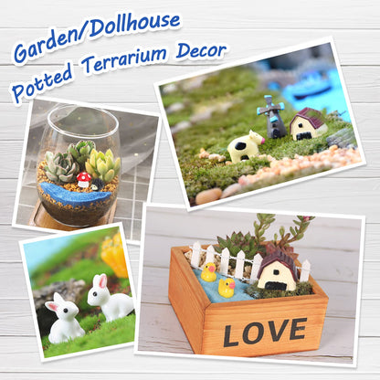 162 Pcs Miniature Fairy Garden Accessories, Fairy Garden Kit, Including Animals, Mini Houses, Miniature Figurines, Micro Landscape Ornaments for Dollhouse Bonsai Terrarium Decor, Garden DIY Kit