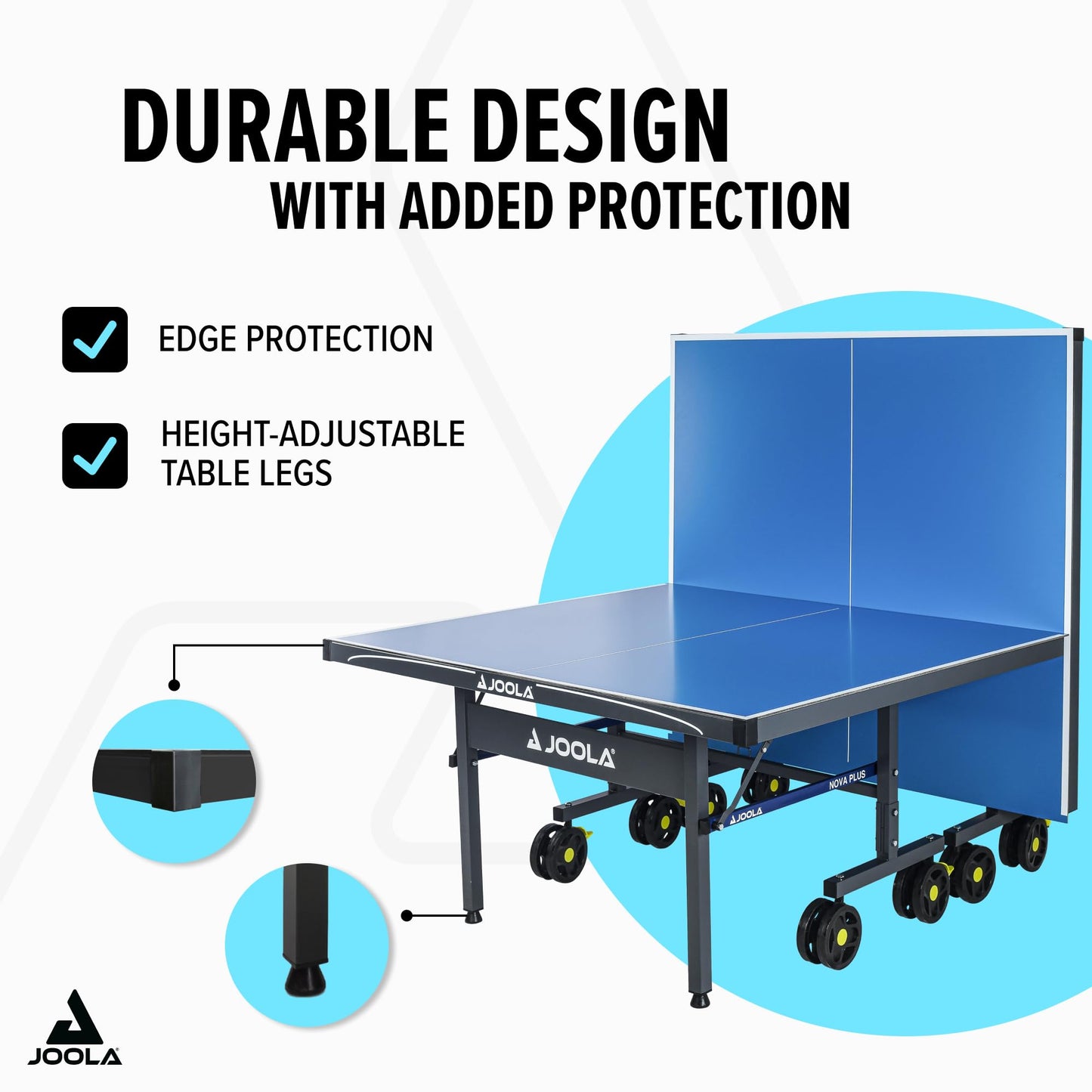 JOOLA NOVA Ping Pong Table with Waterproof Table Tennis Net Set - Quick Assembly - All Weather Aluminum Composite Surface - Tournament Quality - Indoor & Outdoor Compatible ‎Nova Plus