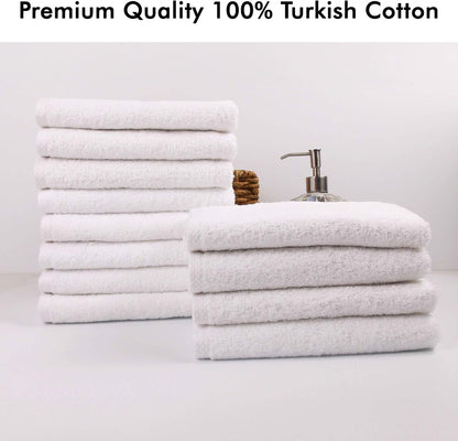 12 Pack Set, 100% 12"x12" Classic Turkish Towels CTT - Premium Washcloths Turkish Cotton, Highly Absorbent & Quick Dry