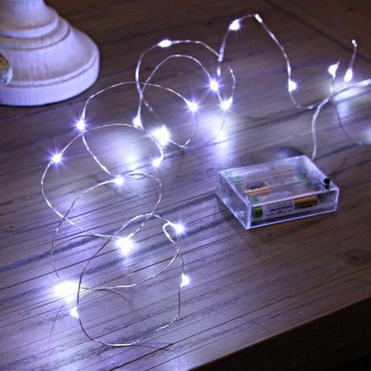 Ariceleo LED Fairy Lights - Battery Operated Mini Copper Wire String Lights | 5m/16ft Cool White for Bedroom, Weddings & Parties