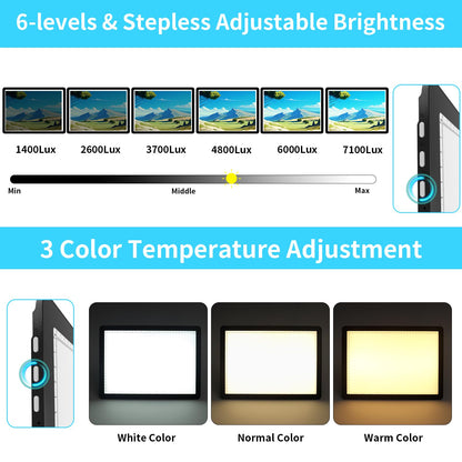Phylosal Rechargeable A4 LED Light Pad with Built-in Stand, Magnetic Tracing Light Box for Drawing, Diamond Art Light Board with Side Button, Super Bright Light Table for Diamond Painting, Sketching