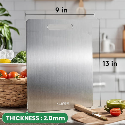 2 Pack 100% (13 9) Titanium Cutting Board, Pure Titanium Cutting Boards For Kitchen, Non-Slip Chopping Board