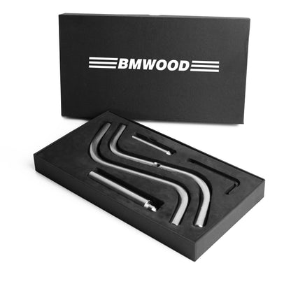 BMWOOD S Shaped Stainless Steel Tool Rest Set with 1" and 5/8" Stems for Woodturning Lathe Bowl Turning.