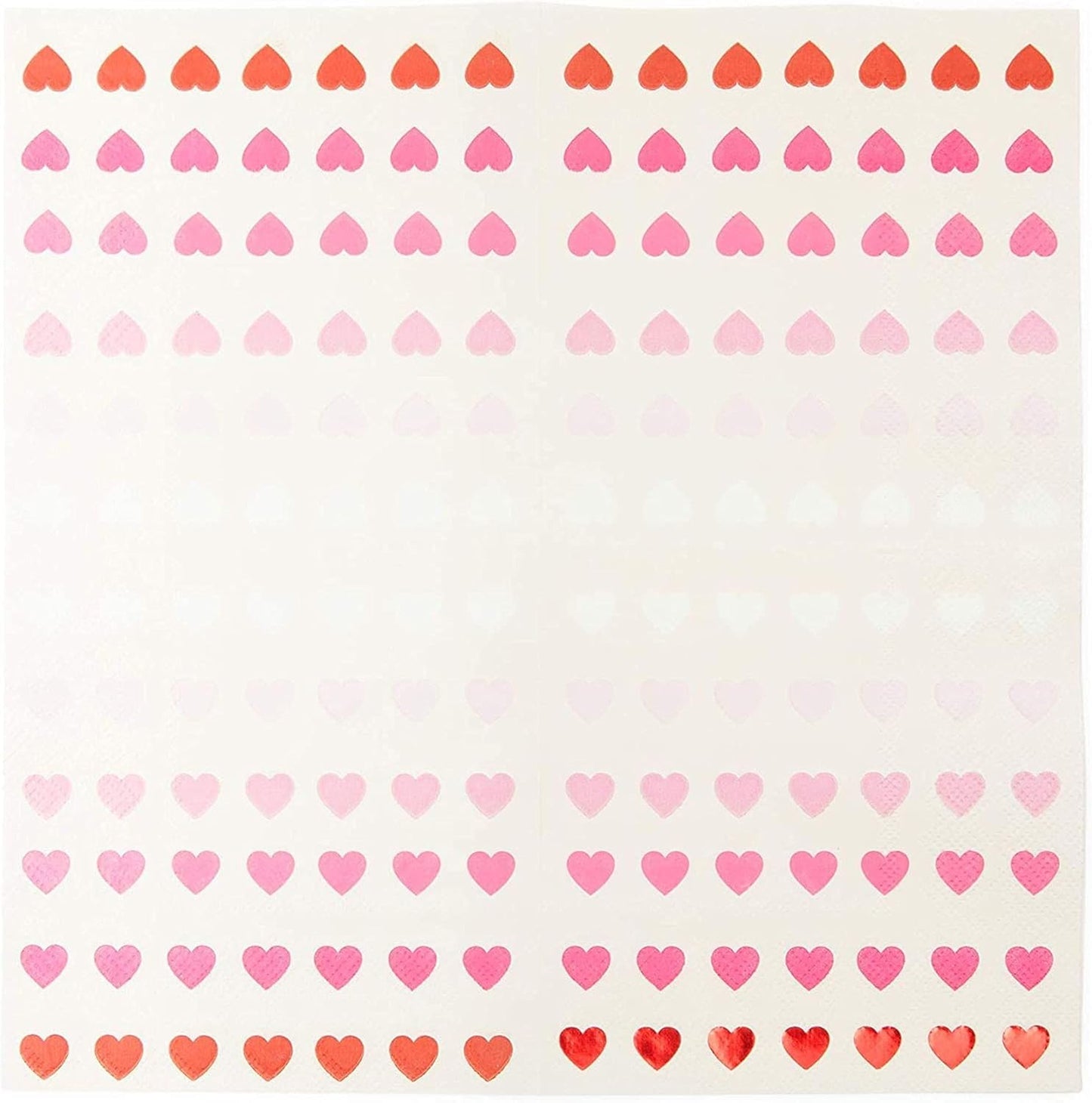 Sparkle and Bash 100-Pack Valentine’s Day Napkins - 5 x 5-Inch Folded Pink Paper - 3-Ply Soft Absorbent