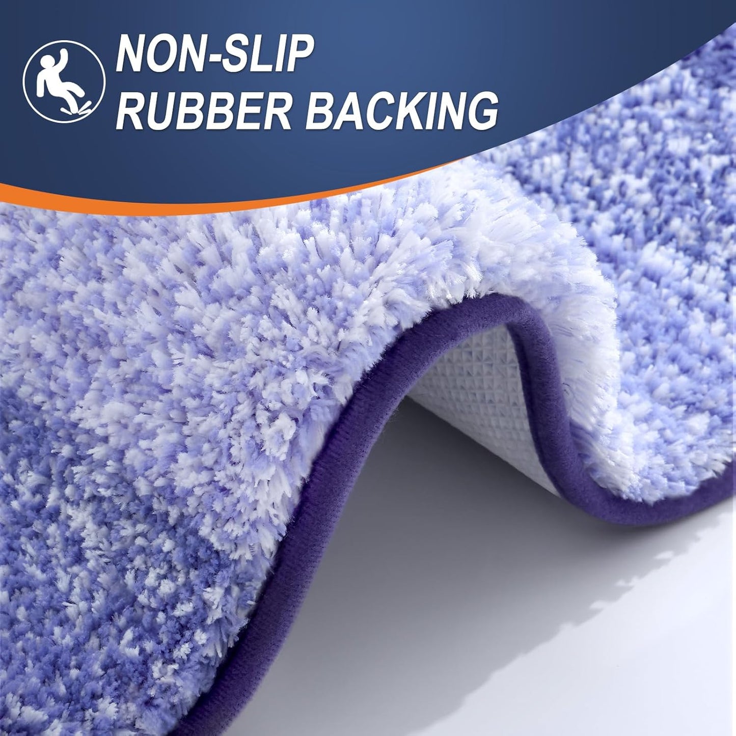 OLANLY Bathroom Runner Rug - Extra Soft Microfiber Mat | Quick Dry & Washable, 59x20 Inches, Blue-Violet
