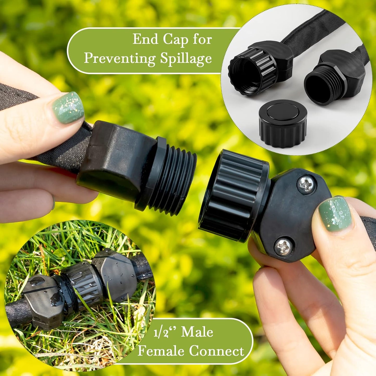 6 25 1/2" 80% Weysat Pcs Garden Soaker Hose Ft Flat Double Layer Consistent Drip Hose Leakproof Heavy Duty Irrigation