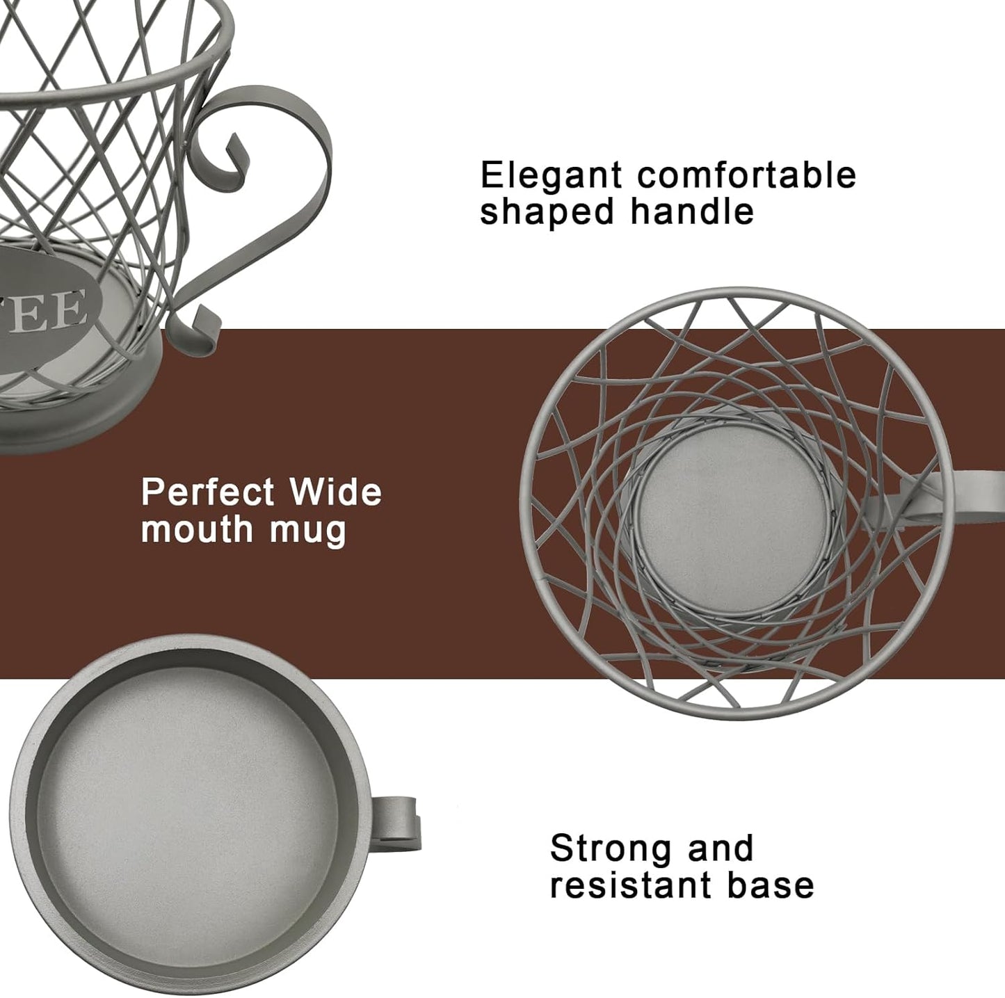 Coffee Pods Storage Basket - Silver Holder for 35 K Cup Organizer, Coffee Basket Decor for Coffee Bar Countertop