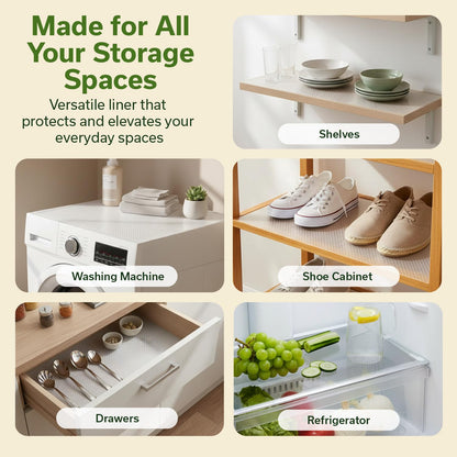 EVALAND Shelf Liners for Kitchen Cabinets Non-Adhesive 15.75" x 33 FT Clear Drawer Liner Non Slip, Washable Cabinet Liner, Waterproof Shelf Liners for Cabinet, Refrigerator Bathroom Pantry - Thickened