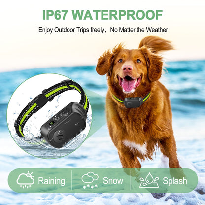 Rechargeable Dog Bark Collar with Beep Vibration and Shock,Anti Barking Collar for Small Medium Large Dogs, Humane Dog Training Device with 5 Adjustable Sensitivity Levels
