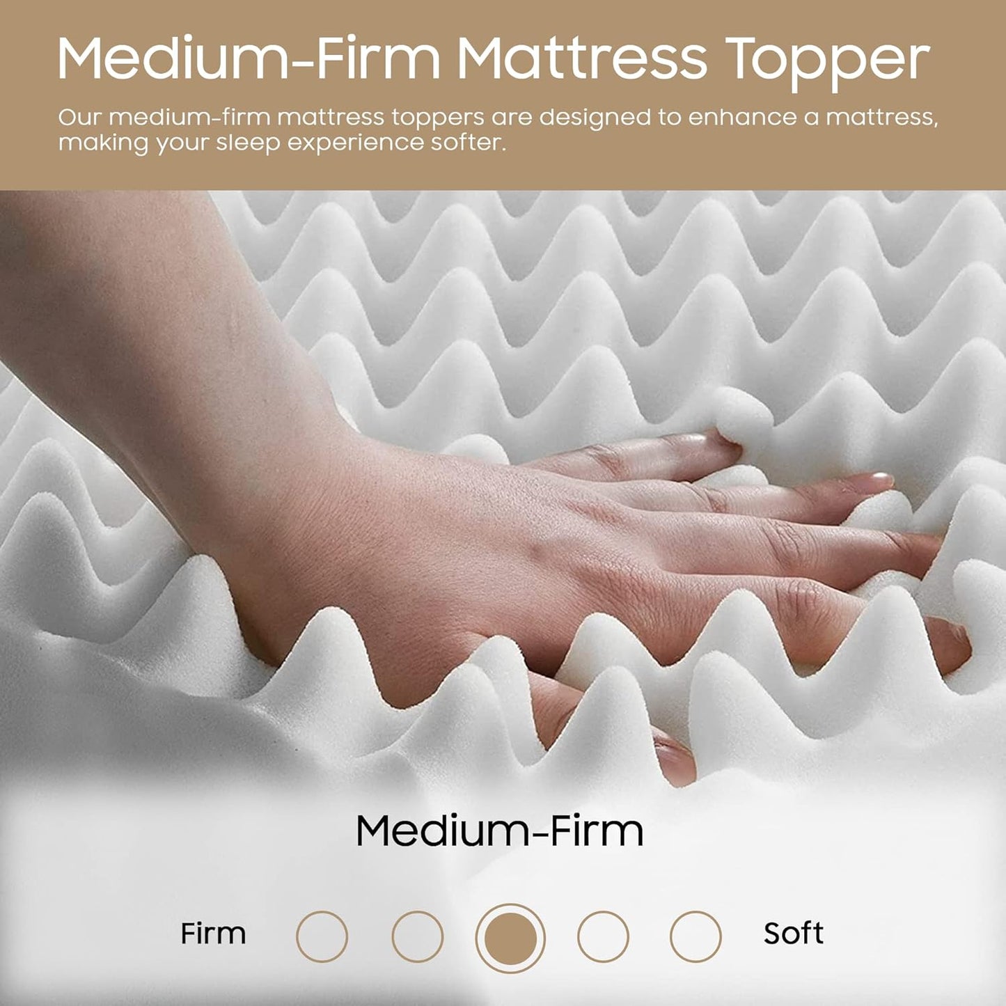Zayton 2-inch Convoluted Foam Mattress Topper with Egg Shell Design | Breathable, Soft, and Comfortable Bed Toppers