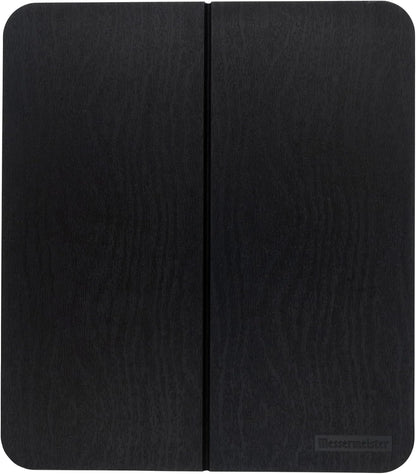Messermeister Adventure Chef Folding Cutting Board, Black Faux Wood, Durable TPE, Compact & Portable, 10.75 x 9.5”