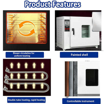 Lab Forced Air Convection Drying Oven 16L Constant Temperature Blast Drying Oven Digital Lab Thermostatic Electric Incubator Box with Temperature Control & Timer,110V