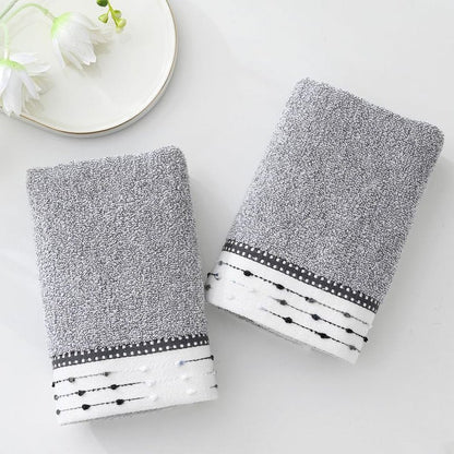 YiLUOMO Grey Hand Towels Tiny Furball Decorative Design Super Soft 100% Terry Cotton Highly Absorbent Bathroom Hand Towel for Home, Hotel, Spa, Pool, Gym 13 x 29 Inch, 2 Pack