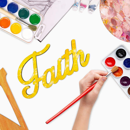 6 Pack 8 Inch Wood Faith Letters Cutouts Wood Faith Signs Wooden Faith Hanging Ornaments DIY Faith Wall Decor for Home Party Decoration