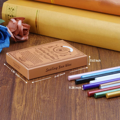 Wax Seal Kits, Wasole 20Pcs Gold Sealing Wax Sticks with 1 Pieces Glue Gun Set for Wax Seal Stamp, Great for Wedding Invitations, Birthday Cards, Envelopes, Gift Wrapping