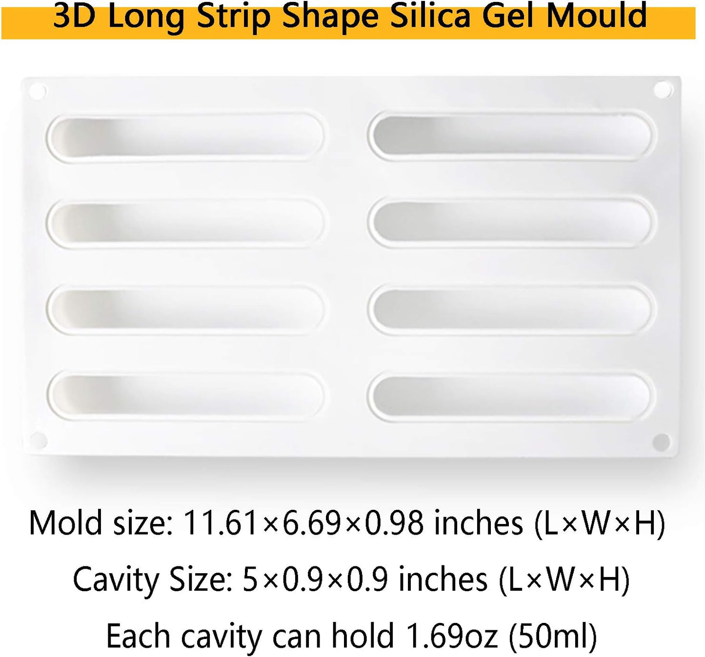 OCPO KITCHEN Eclair Silicone Mold for Baking Mousse Cake, 3D Baking Mold for Cakes, 8-Cavity