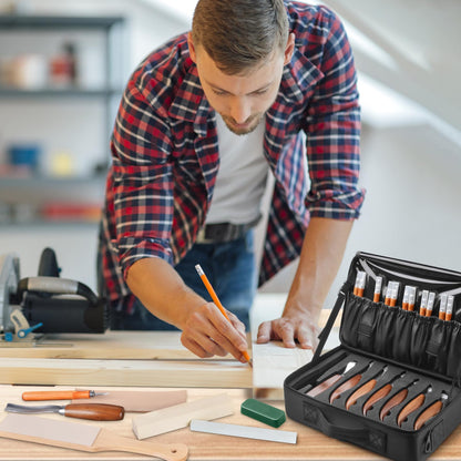 Olerqzer 35-in-1 Wood Carving Kit, Wood Whittling Kit for Beginners, Whittling Knife Set & Carving Tools with Large Storage Bag, Ideal for Spoon Carving, DIY Wood Projects
