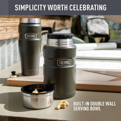 THERMOS Stainless King Vacuum-Insulated Food Jar - 24 Ounce, Durable Matte Steel Finish