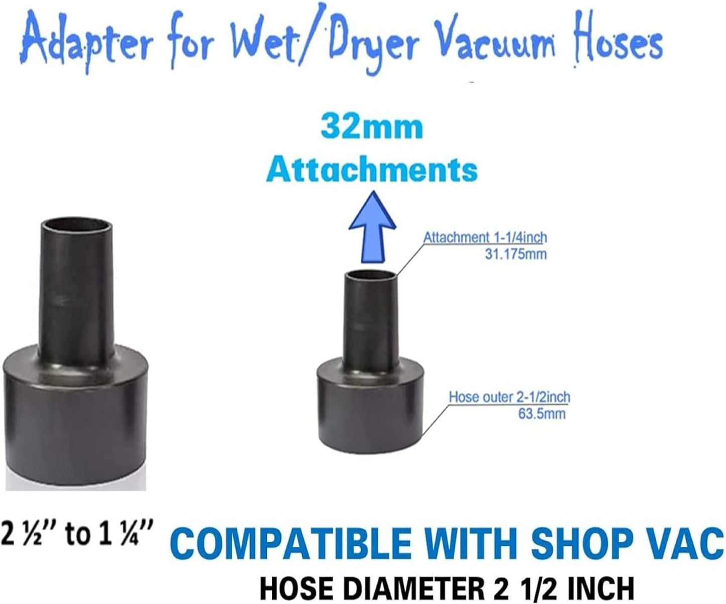 Universal Vacuum Hose Adapter Kit, Compatible with Bissell, Kenmore, Electrolux, Dirt Devil, Hoover