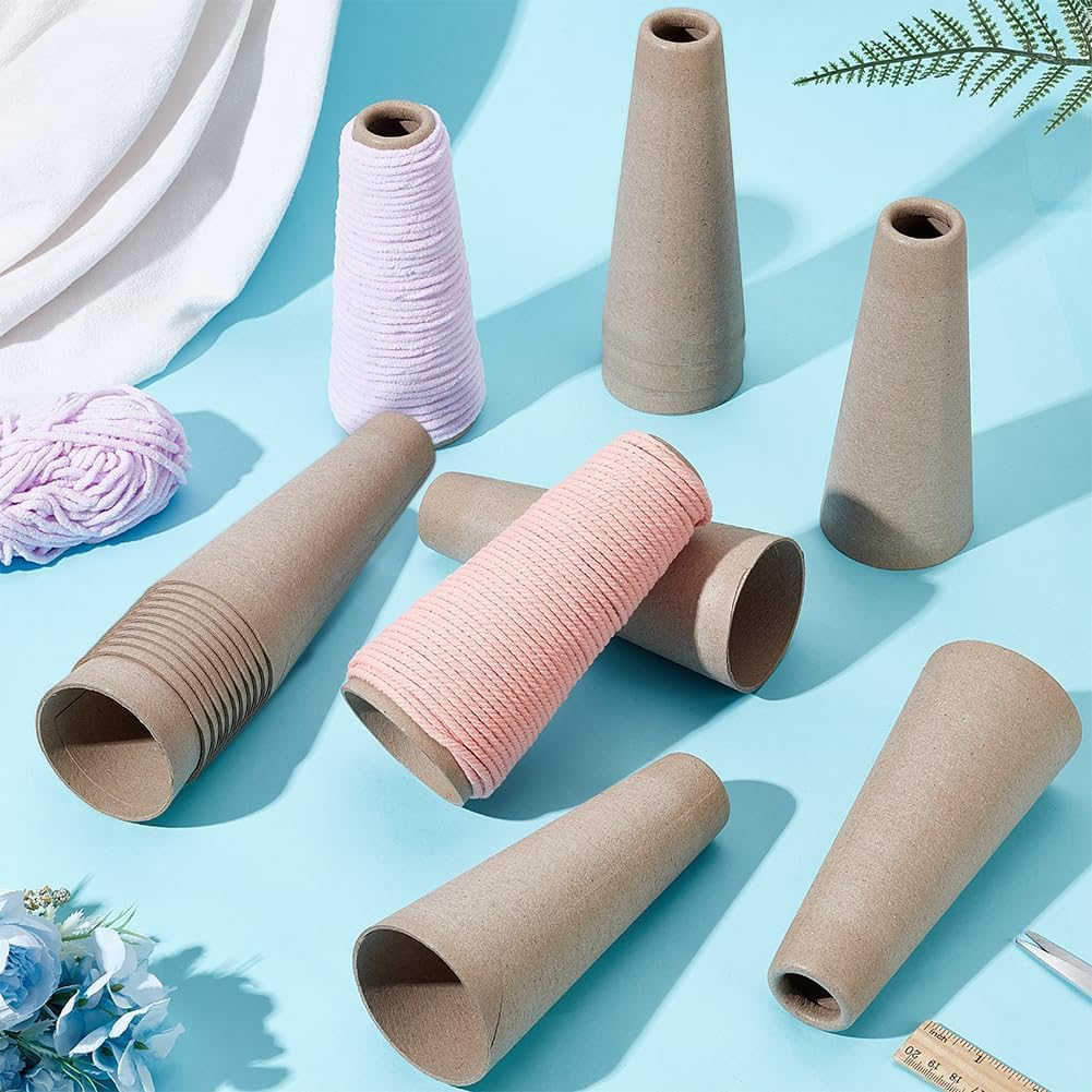 PH PandaHall 20PCS Wool Winding Tube Cone Shape Roll Tubes Yarn Ball Winding Tube Kitting Winder Cardboard Thread Organizer Embroidery Weave Storage for Crochet Sewing Needlework, 6.9x2.8inch