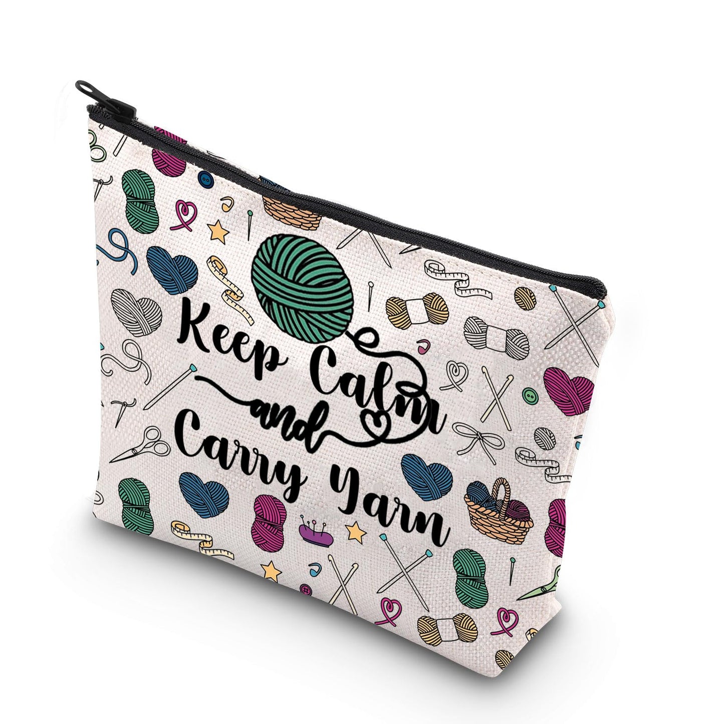 JNIAP Crochet Tote Bags For Crochet Lovers Knitting Shoulder Bag Yarn Lover Bags Keep Calm And Carry Yarn Crocheters Gifts (Keep Calm And mb)