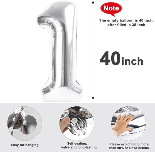 Happy 25th Birthday Decorations | Skiennix 40-Inch Silver Foil Number 25 Balloons for Women